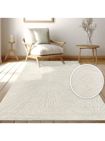 KADIMA DESIGN Teppich Kurzflor Unifarben Wohnzimmer in Creme