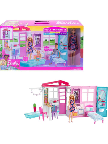 Barbie Haus mit Küche Schlafzimmer Badezimmer Pool komplett mit Möbel Puppe 3+ GWY84