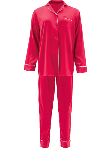 Erwin Müller Satin Schlafanzug in rot