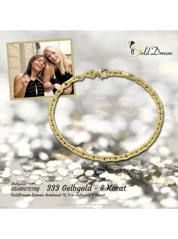 GoldDream 333 Gelbgold - 8 Karat Damen GoldDream Armbänder Anker diamantiert ca. 18,7cm