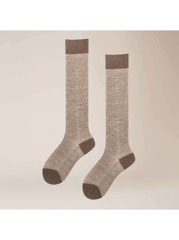 Kunert Kniestrümpfe Heritage Socks Fashion in Beige-mel.