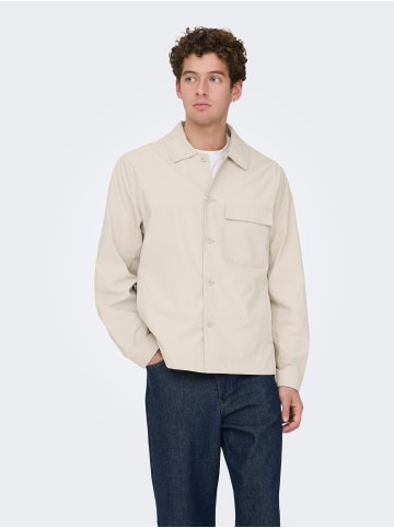 ONLY & SONS Overshirt in Silver Lining