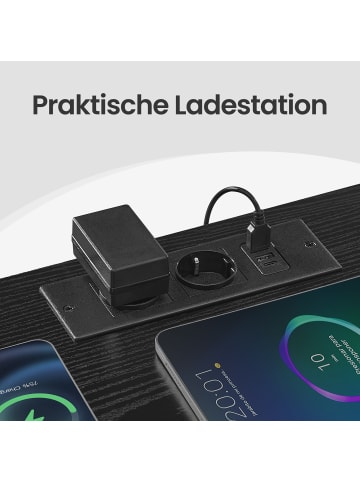 SONGMICS 2er-Set: Nachttisch Bellah in Schwarz - (B)39.6 x (H)60.4 x (T)30 cm