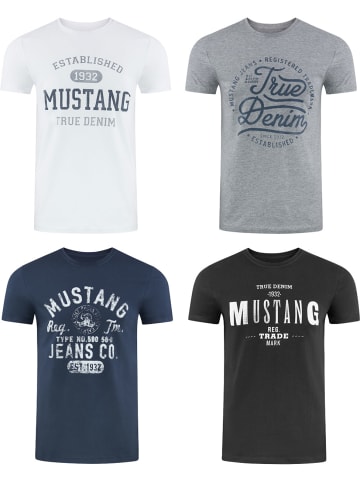 Mustang T-Shirt Basic Print 4er Pack in Mehrfarbig