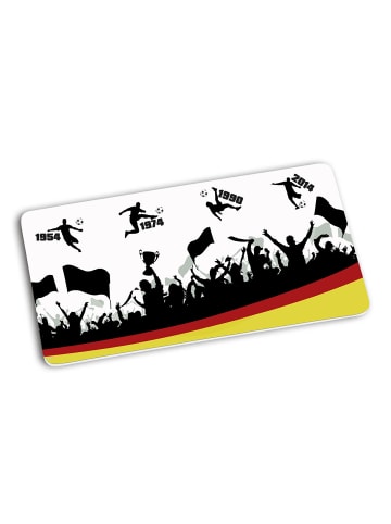 Geda Labels Frühstücksbrettchen Fußball Jahreszahlen in Weiß - 23,5x14,5x0,3cm