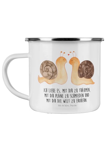 Mr. & Mrs. Panda Kaffeebecher Schnecken Liebe mit Spruch in Weiß