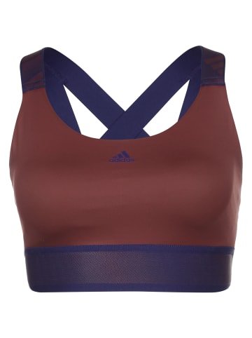 adidas Performance Sport-BH Belive This Medium Support Workout in weinrot / blau