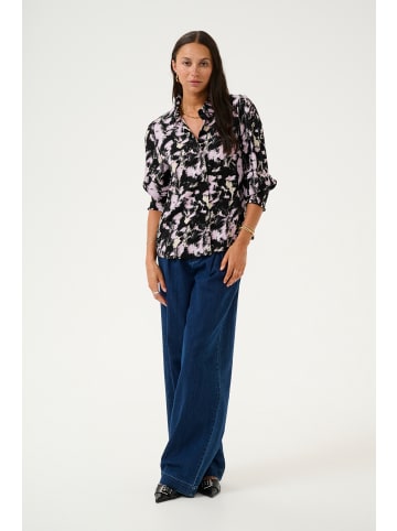 Kaffe Langarm - Hemd KAlura Regular fit in Black/Pink Graphic Strokes
