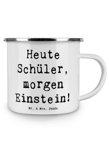 Mr. & Mrs. Panda Emaille Becher Spruch Schulanfang Inspiration m... in Weiß