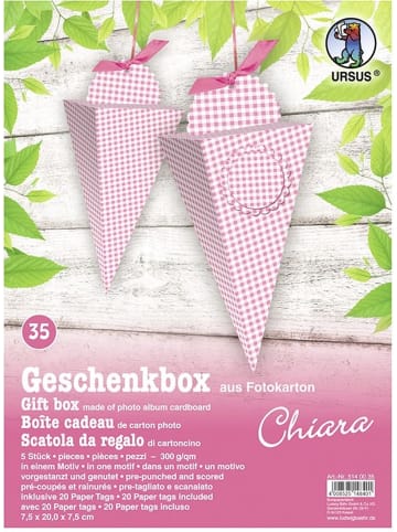 Buntpapierfabrik Ludwig Bähr Geschenkbox Chiara 7,5x20x7,5cm Packung mit 5 Stück Motiv: 35