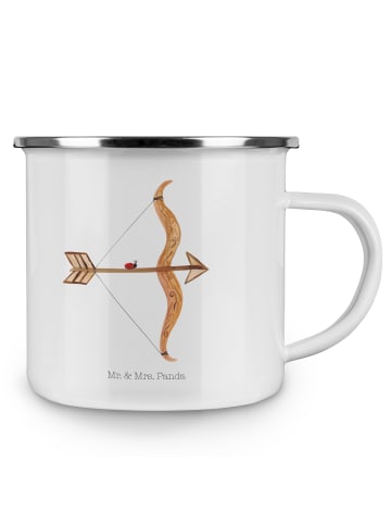 Mr. & Mrs. Panda Emaille Tasse Sternzeichen Schütze ohne Spruch in Weiß
