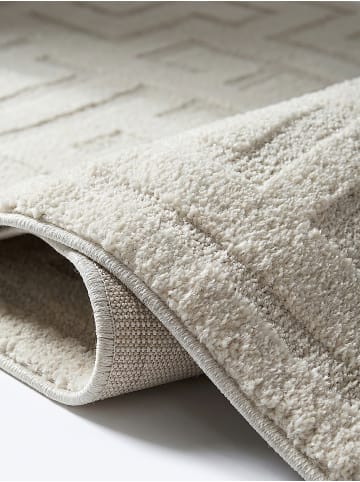 KADIMA DESIGN Teppich Kurzflor Geometrisch pflegeleicht Wohnzimmer Schlafzimmer Flur in Creme