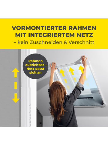 EASYmaxx Moskitonetz Magic Fit 100x160cm weiß Dachfenster Weiß