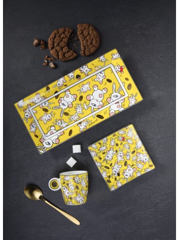 Goebel Schale " Bergonzoli Magic Bunny Gold " in Bunt