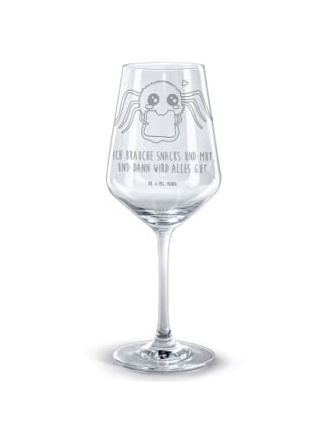 Mr. & Mrs. Panda Glas Rotwein Spinne Agathe Sandwich mit Spruch in Transparent