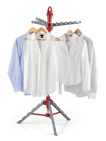 EASYmaxx Wäscheständer Kompakt grau/rot  grau