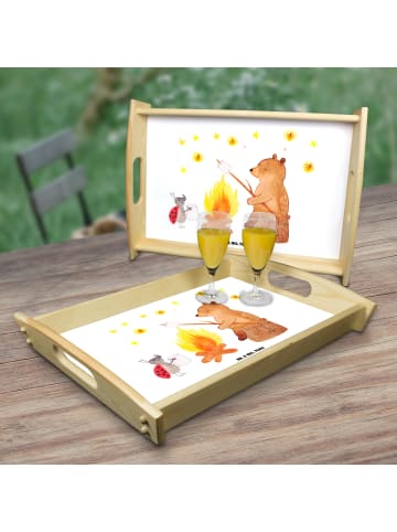 Mr. & Mrs. Panda Snack Tablett Bär & Marienkäfer Lagerfeuer ohne... in Weiß