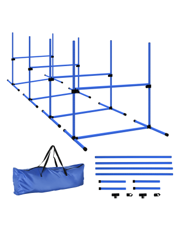 Pawhut Hunde Agility Set Blau Kunststoff