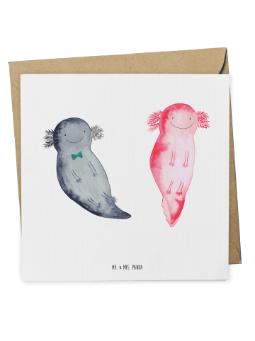 Mr. & Mrs. Panda Deluxe Karte Axolotl Freundin ohne Spruch in Weiß