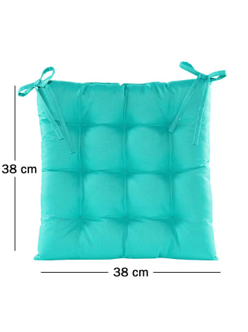 JACK Outdoor Stuhlkissen Sitzkissen 38x38cm Wasserfest in Aqua