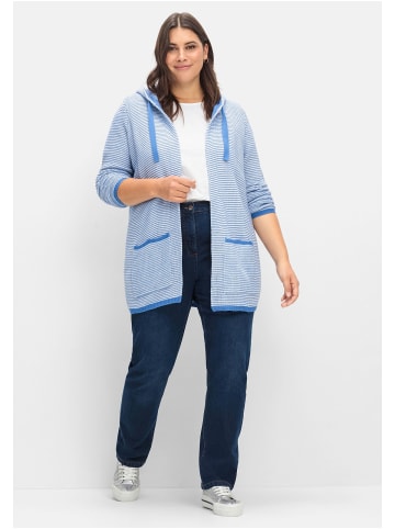 sheego Strickjacke in blau gestreift