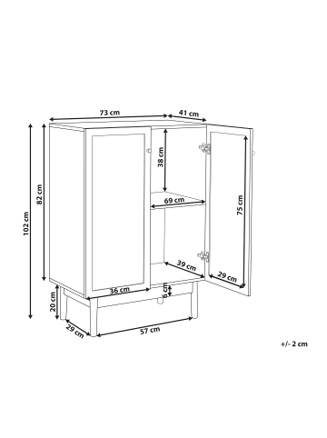 Beliani Sideboard NIVO in Braun - (W) 73 x (H) 102 x (L) 41 cm