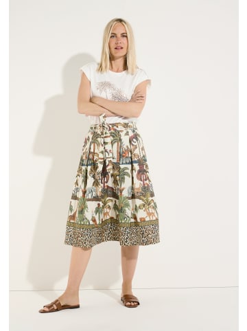 More & More weit schwingender Printrock, Jungle in jungle print