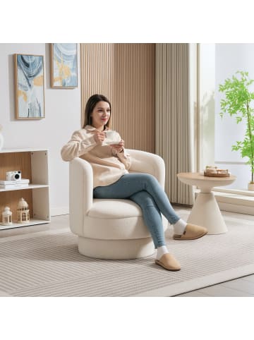 HOMCOM Sessel-74L x 74B x 74H cm-Cremeweiß