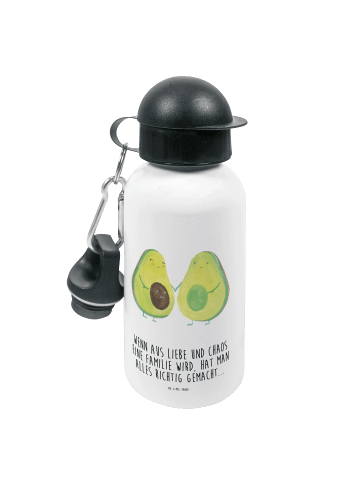 Mr. & Mrs. Panda Kindertrinkflasche Avocado Pärchen mit Spruch in Weiß