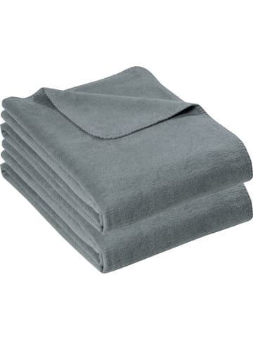 Erwin Müller Baumwolle Wohndecke 2er-Pack in grau