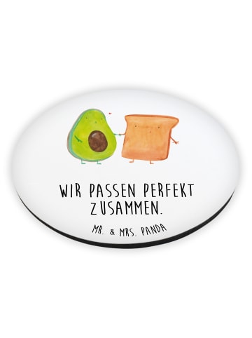 Mr. & Mrs. Panda Rund Magnet Avocado Toast mit Spruch in Weiß