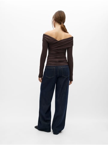 Object Off Shoulder Top in Seal Brown1