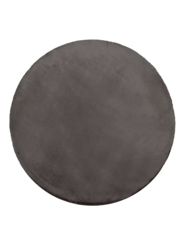 KADIMA DESIGN Hochflor Teppich Unifarben schmutzabweisend in Dunkelgrau