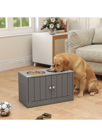 Pawhut Erhöhter Hundenapf Grau