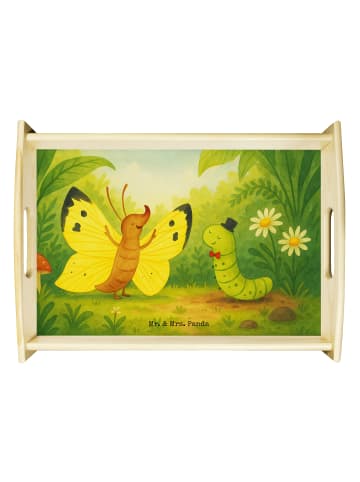 Mr. & Mrs. Panda tablett aus holz Raupe Schmetterling Design ohn... in Weiß