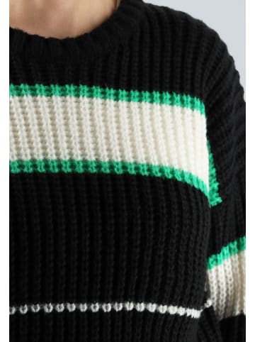 myMo Damen Pullover in SCHWARZ WOLLWEISS GRÜN