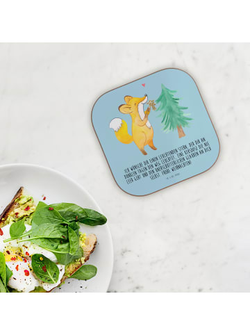 Mr. & Mrs. Panda Untersetzer Gläser Fuchs  Weihnachtsbaum mit Sp... in Eisblau