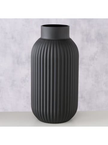 Boltze Vase NORDIKA, aus Glas in Schwarz, Ø 15 x (H) 30 cm