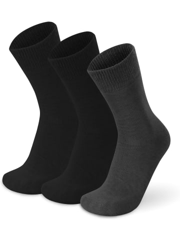 normani 3 Paar Alpaka-Vollplüschsocken in Schwarz/Schwarz/Anthrazit