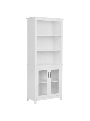 Beliani Vitrine LUSBY in Weiß - (W) 75 x (H) 181 x (L) 38 cm