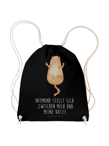 Mr. & Mrs. Panda Stoffbeutel Katze Umarmen mit Spruch in Schwarz