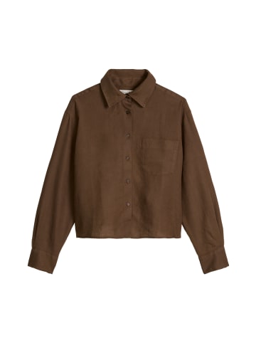 Marc O'Polo Leinenbluse regular in Burnt Coffee Melange