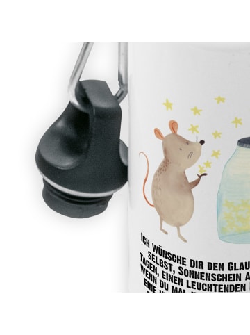 Mr. & Mrs. Panda Kindertrinkflasche Maus Sterne mit Spruch in Weiß
