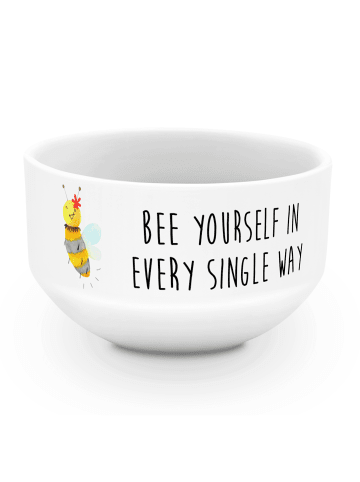 Mr. & Mrs. Panda Schüssel Biene Blume mit Spruch in Weiß