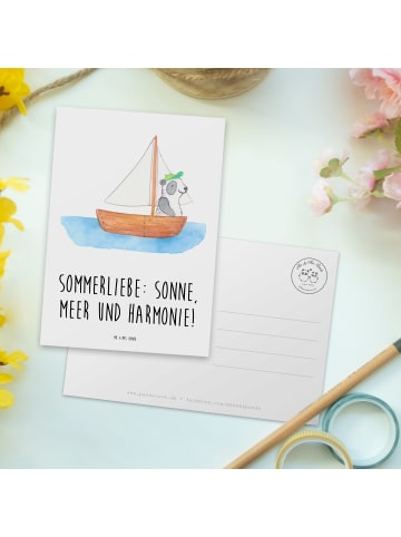 Mr. & Mrs. Panda Postkarte Sommerliebe mit Spruch in Weiß