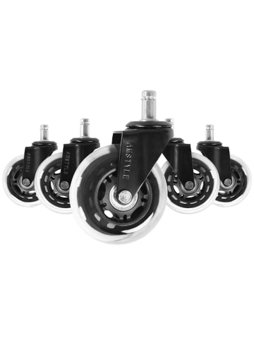 KADIMA DESIGN Schwerlastrollen | 5er-Set, Transparent, ø75mm, 11mm-Stift