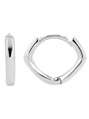 Adeliás Damen Ohrringe – Klappcreole aus 925 Silber in silber