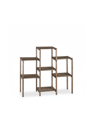 relaxdays Blumenregal in Braun - (B)95 x (H)86 x (T)29 cm