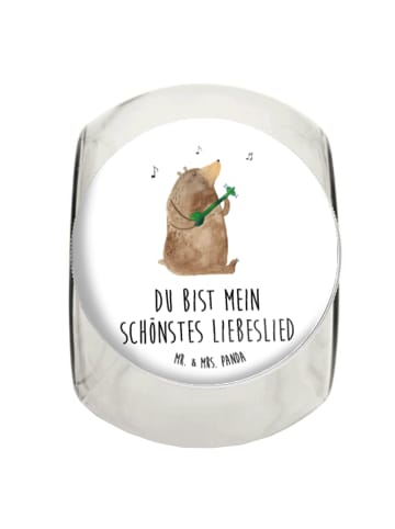 Mr. & Mrs. Panda Süßigkeiten Glas Bär Lied mit Spruch in Weiß