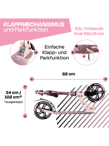 SIX DEGREES Aluminium Scooter 205 mm in blossom pink